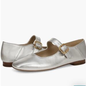 Sam Edelman women’s Silver Michaela buckle Mary Jane Flats 6.5